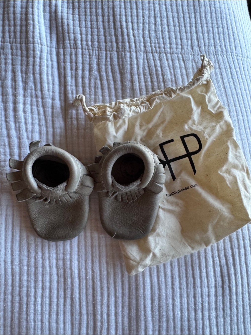 Freshly Picked Baby Moccasins in Taupe